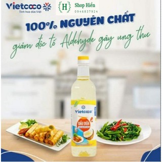 Dầu Dừa Tinh Luyện Dầu Ăn Vietcoco cooking oil nguyên chất dùng chiên rán, xào, nướng chai 1 Lít