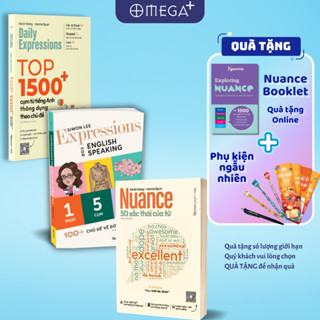Bộ Sách Học Từ Vựng Hiệu Quả: 1 Ngày 5 Cụm 6 Từ + Nuance 50 Sắc Thái Của Từ + Top 1500+ Cụm Từ Tiếng Anh - Lẻ/Combo