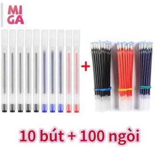    Tặng 10 bút   Set 100 ngòi bút gel xanh đỏ đen 0.05m ngòi kim dành cho bút gel bút bi nước nắp gài 
