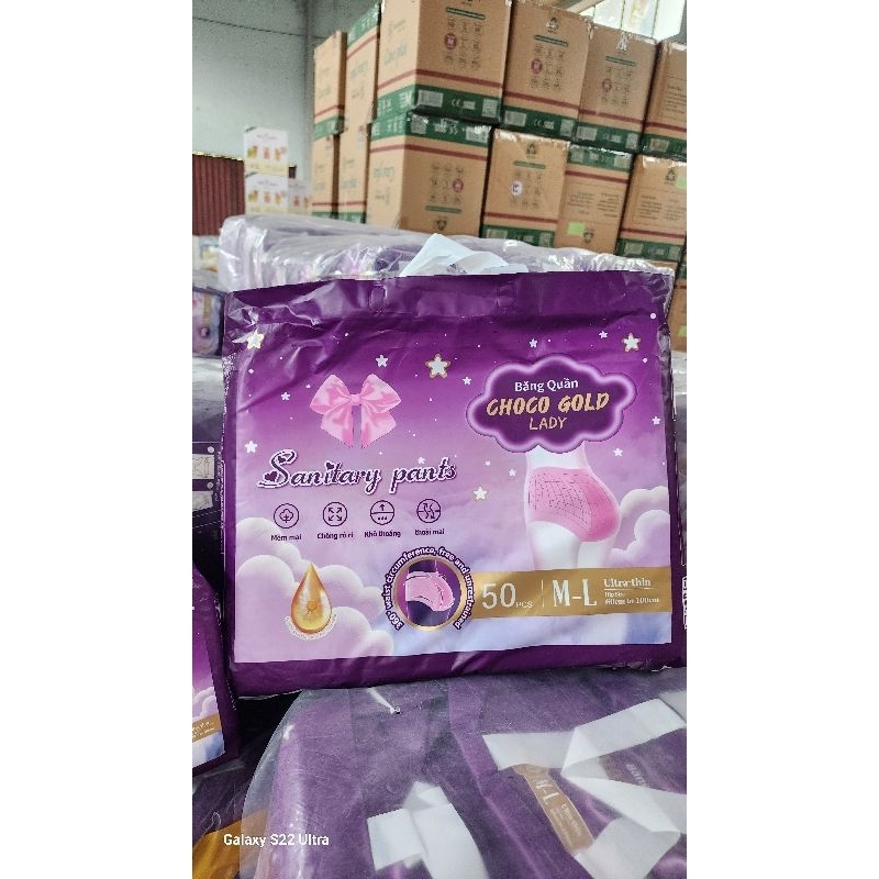 [  BvS quần chính hãng ]Băng Vệ sinh quần CHOCO GOLD lady bịch 50 miếng tặng bịch 10 miếng size 40 đ