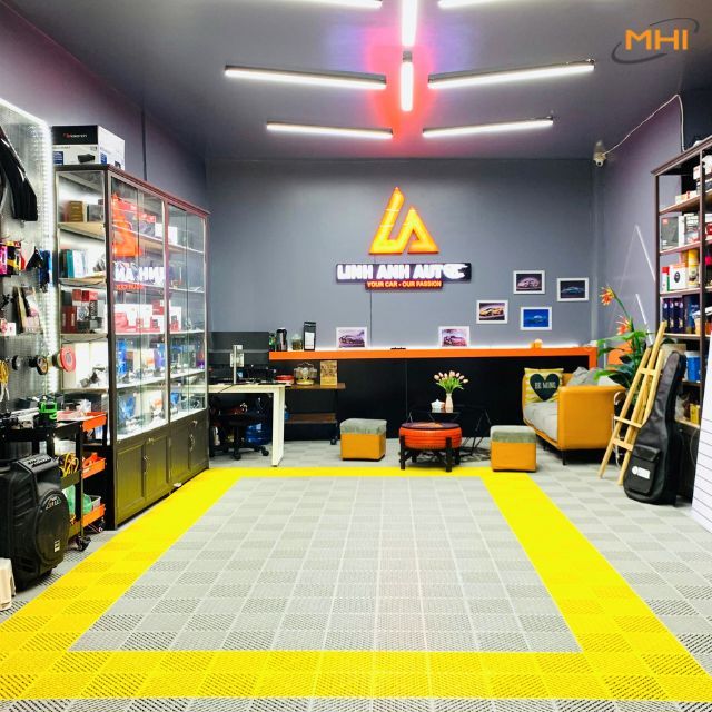 [Hỏa Tốc HCM] Tấm Lót Sàn Nhựa Siêu Bền PP 40*40cm . Vỉ nhựa lót sàn cho Gara, Tiệm Sửa Xe