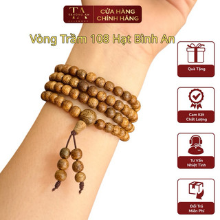  Combo 2 Vòng Trầm Hương 108 Hạt Nam Nữ chuỗi hạt đeo tay phong thuỷ may mắn tài lộc Trường An 