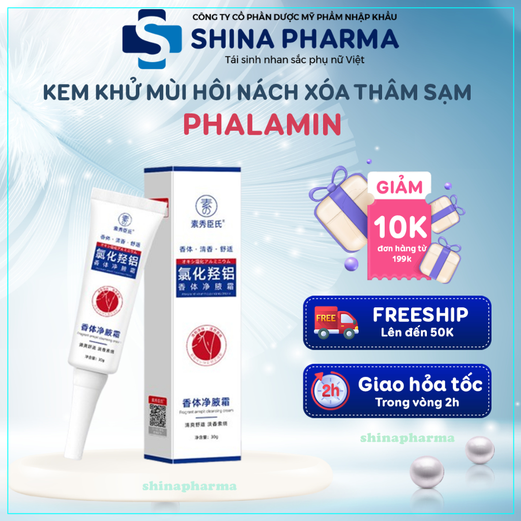 Kem Khử Mùi Hôi Thâm Nách PHALAMIN - PHALAMIN Khử Hôi Nách, Ngăn Tiết Mồ Hôi, Giảm Mùi Cơ Thể, Giảm Thâm Và Làm Sán
