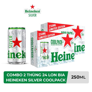 [KEN BẠC NHỎ] Combo 2 Thùng 24 lon bia Heineken Silver Coolpack 250ml/lon