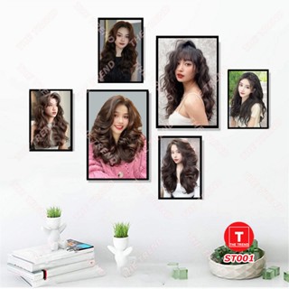 BỘ 6 TRANH SALON TÓC NỮ SIÊU ĐẸP - TRANG TRÍ TIỆM TÓC, tranh dán tường không cần khoan, The Trend