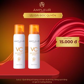 Xịt chống nắng AMPLEUR VC Sun Protect Spray Nhật Bản dưỡng trắng sáng, bảo vệ da tối đa SPF 50+/PA++++
