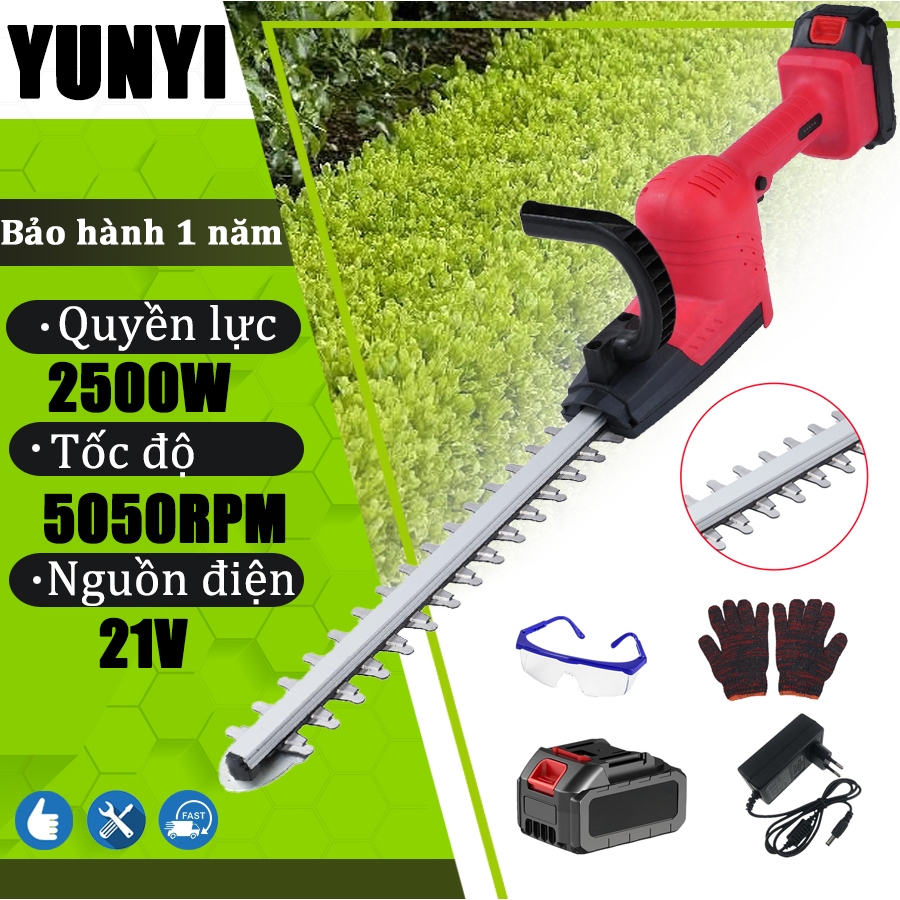 Máy cắt hàng rào máy cắt tỉa dùng pin 2500W  cơ lõi đồng 100% động cơ không chổi than