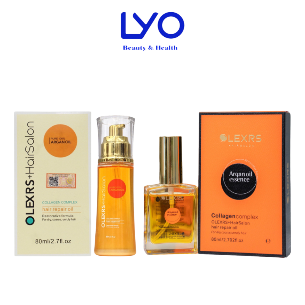 Tinh Dầu Dưỡng Phục Hồi Tóc Hư Tổn Olexrs Hairsalon Pure 100% Argan Oil Essence Collagen Complex Hair Repair Oil 80ml