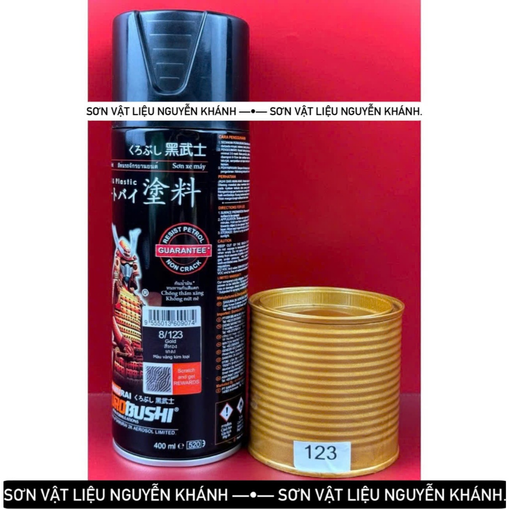 8/123-xịt samurai màu vàng ánh kim