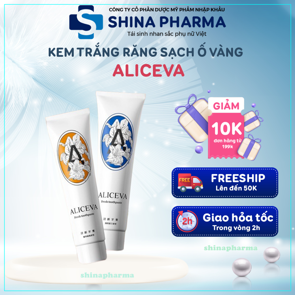 Kem Đánh Răng Thơm Miệng ALICEVA FRESH - Kem ALICEVA TOOTHPASTE Loại Bỏ Mùi Khó Chịu, Sạch Mảng Bám