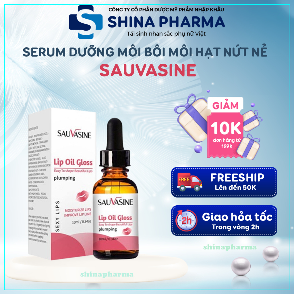 Serum Dưỡng Môi Lip Oil SAUVASINE - Tinh Chất Bôi Môi Hạt SAUVASINE Cung Cấp Ẩm, Ngăn Ngừa Nứt Nẻ Và Giảm Khô Môi