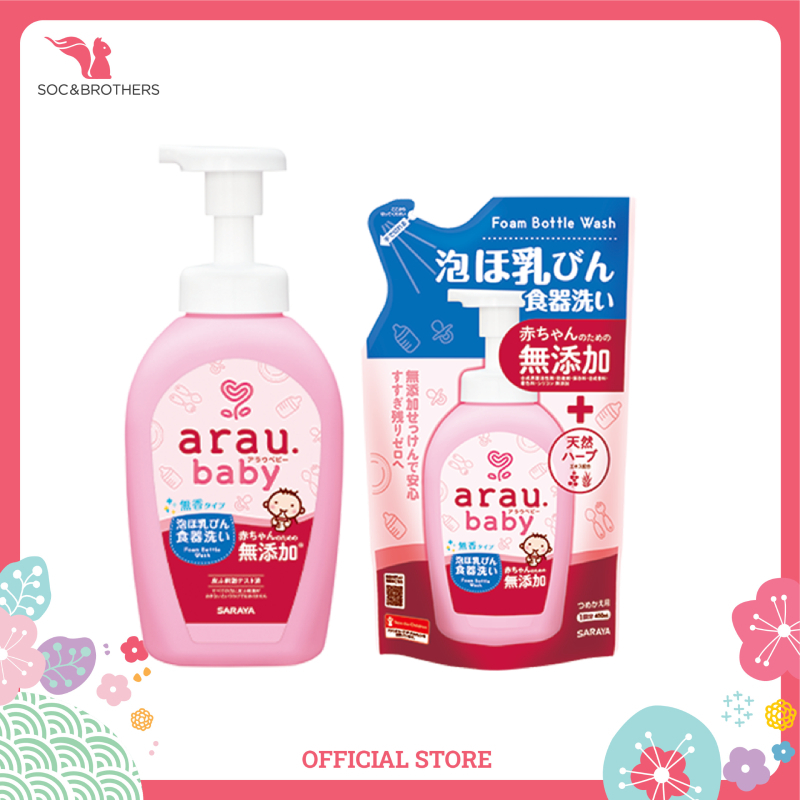 Combo nước rửa bình Arau Baby bình và túi