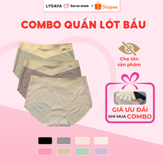 Combo Quần lót mẹ bầu su đúc cao cấp Lysava quần chip bà bầu cạp chéo thoáng mát không lộ viền QL1