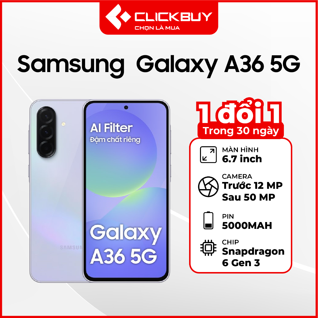 Điện thoại Samsung Galaxy A36 (5G) 8GB 128GB Chính Hãng | BigBuy360 - bigbuy360.vn