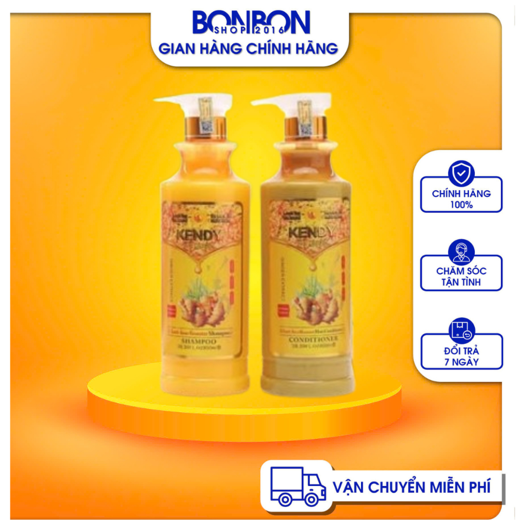 Dầu Gội Xả Gừng KENDY 850ml Dưỡng Sinh Thư Giãn Giảm Mỏi Vai Gáy Bonbonshop2016