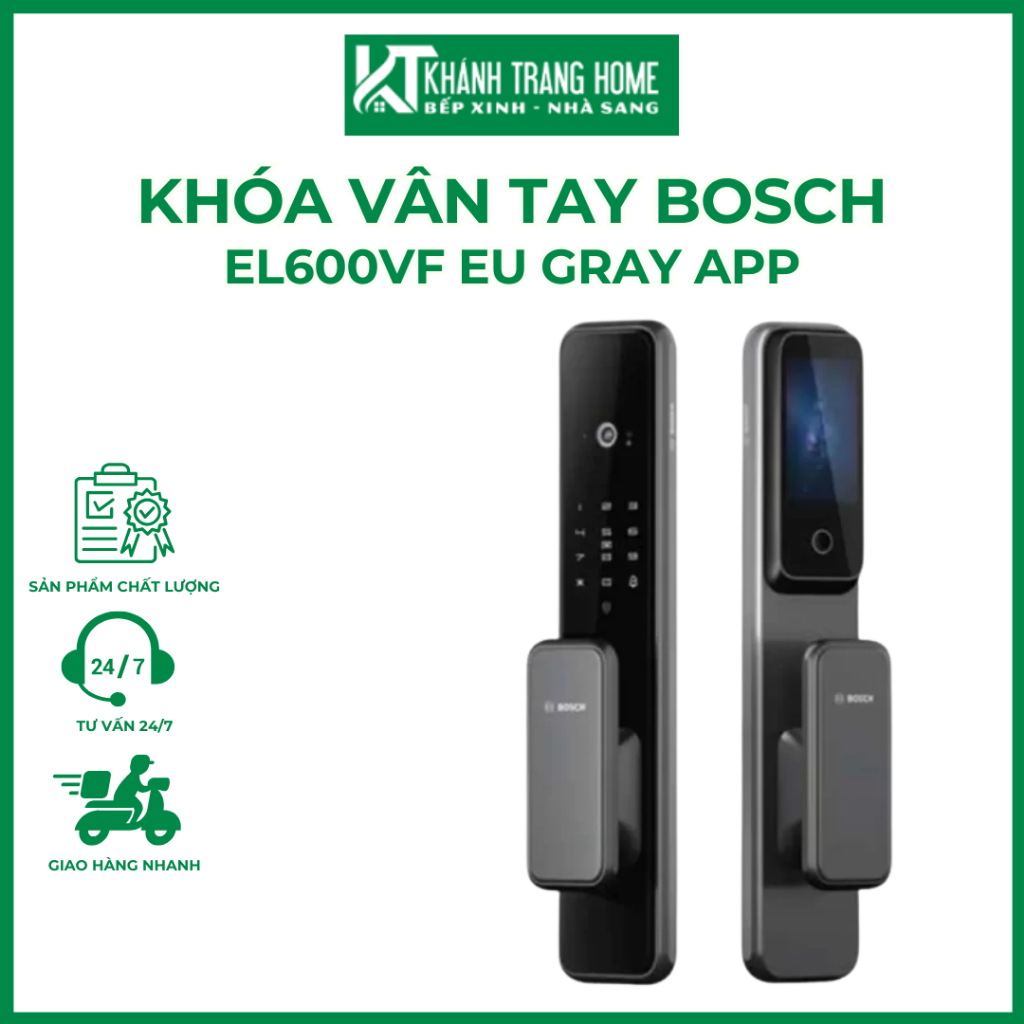 Khóa vân tay BOSCH EL600VF EU GRAY App Wifi FaceID thương hiệu Đức bền bỉ - Khánh Trang Home