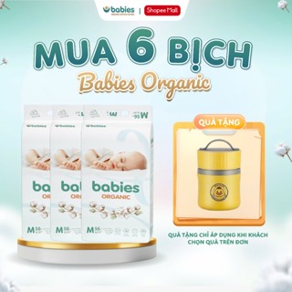   6 BỊCH  Combo 6 Bịch Tã Bỉm Babies Organic Mỏng Thoáng Siêu Thấm Hút Mềm Mịn Có Đủ Size NB S M L XL 2XL 3XL 