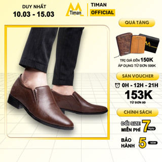 Giày nam lười chất liệu da bò tây đẹp phong cách công sở mọi cao cấp bảo hành 5 năm NC05 TIMAN