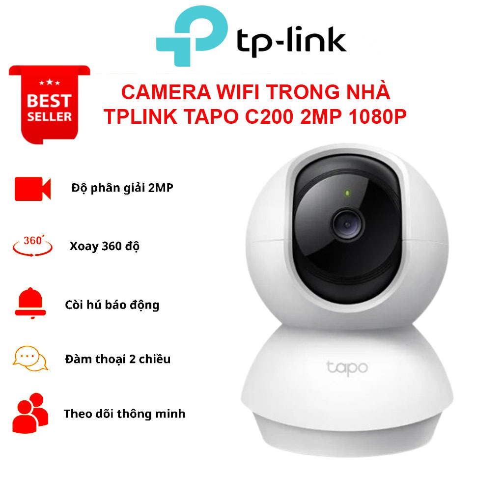 Camera Wifi TPLINK Trong Nhà TAPO C200 / C202 C212 / C222 / C100 Quay Quét 360 độ, Đàm Thoại 2 Chiều