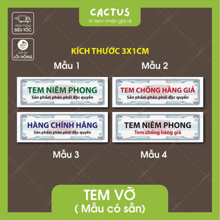 [ sẵn ] Tem vỡ niêm phong, tem vỡ chống hàng giả kích thước  3x1cm