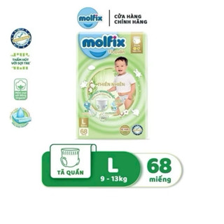   Rẻ vô địch  Bỉm quần Molfix Thiên nhiên Ultra M76,L68,Xl62,XXL56.mềm mại thấm cực tốt chống hăm. 