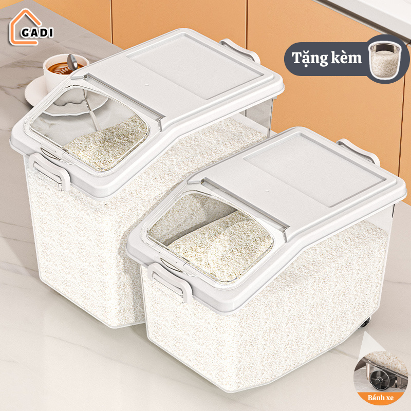 Thùng Đựng Gạo GADI Có Nắp Chống Côn Trùng, Chống Ẩm, Hộp Đựng Gạo, Đựng Ngũ Cốc, Đồ Khô Bằng Nhựa Cao Cấp