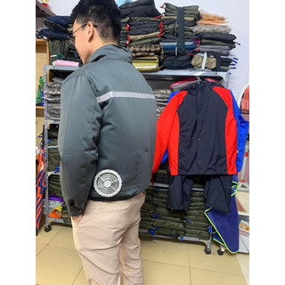 [ XẢ HÀNG]m Áo Quạt, Áo Điều Hoà - Vải Kaki cotton 2 lớp, lót lưới full thân (KHÔNG KÈM PHỤ KIỆN)