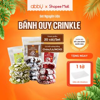 [ABBY - TẶNG GIẤY NẾN] Set làm bánh Crinkle Cookie - ABBY nguyên liệu làm bánh quy phủ đường tại nhà thành phẩm 20 chiếc