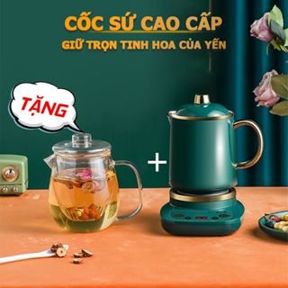 Nồi chưng yến, Cốc hầm đa năng Kèm đế điện - Nấu cháo, pha trà, cafe - BH 12 Tháng - có Tiếng Việt