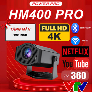 Máy chiếu mini HM400 PRO Android 11 Full HD 1080P 4K  WiFi 2,4/5G Kết nối điện thoại laptop ipd Máy chiếu xem phim