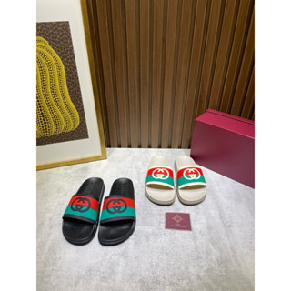 [Hight Quality] Hàng Có Sẵn!! Dép G. Interlocking G Sandal - Vạch Màu Phối Logo Sang Trọng - Hàng Full Box Nam Nữ