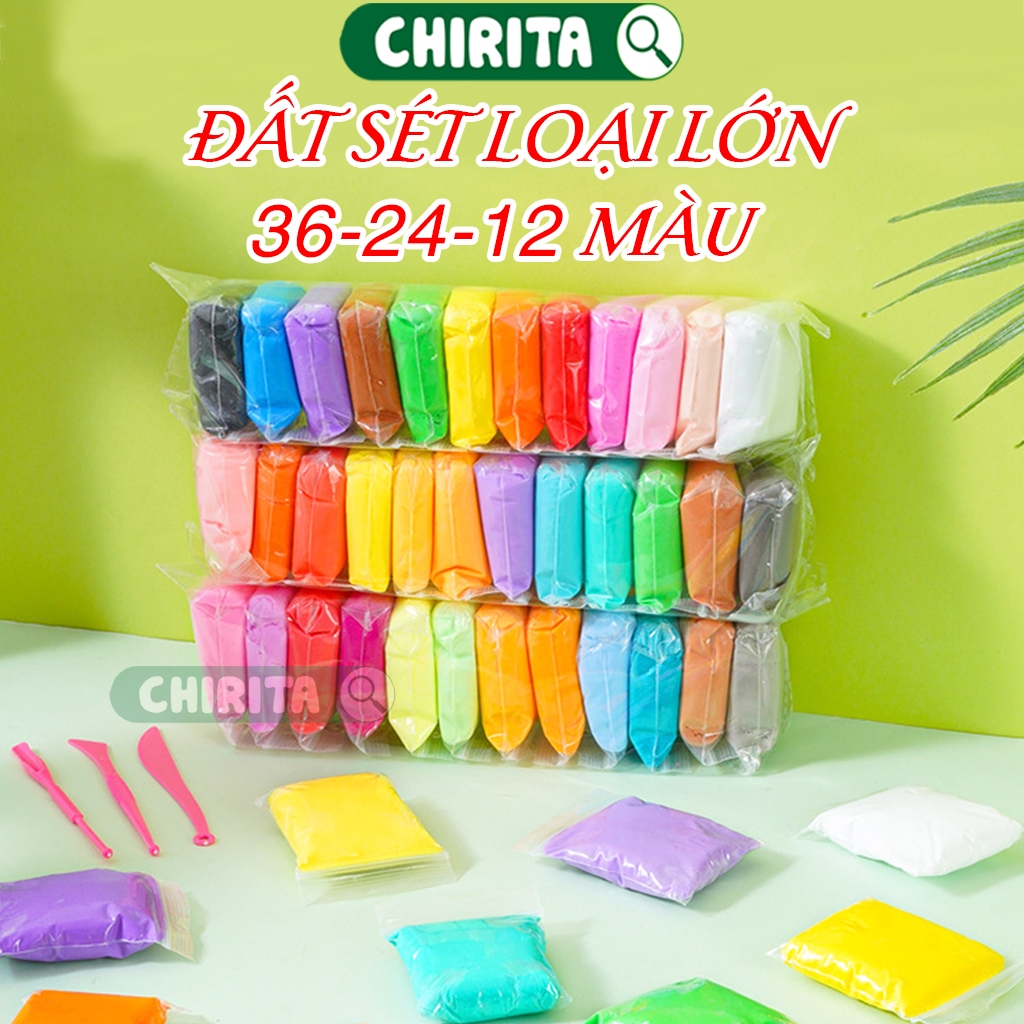 Đất Sét Tự Khô 36 Màu,24 Màu,12 Màu,Màu Trắng - Đất Nặn Tự Khô Nhật Bản Đồ Chơi Trẻ Em Cho Bé