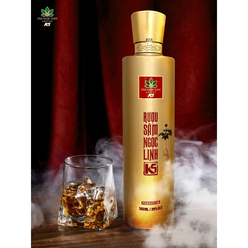  Rượu Sâm Ngọc Linh K5 Premium 500ml Nồng Độ Cồn 29% 