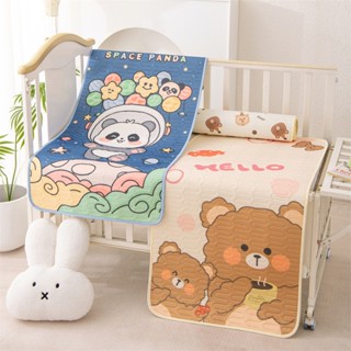 (TẶNG KÈM GỐI) Chiếu Điều Hoà Cao Su Non Tặng Kèm Gối Cho Bé In Hình 5D Baby Bear