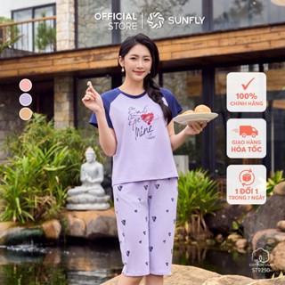  Chia sẻ Đồ bộ mặc nhà nữ cotton SUNFLY áo cộc quần ngố ST9250 