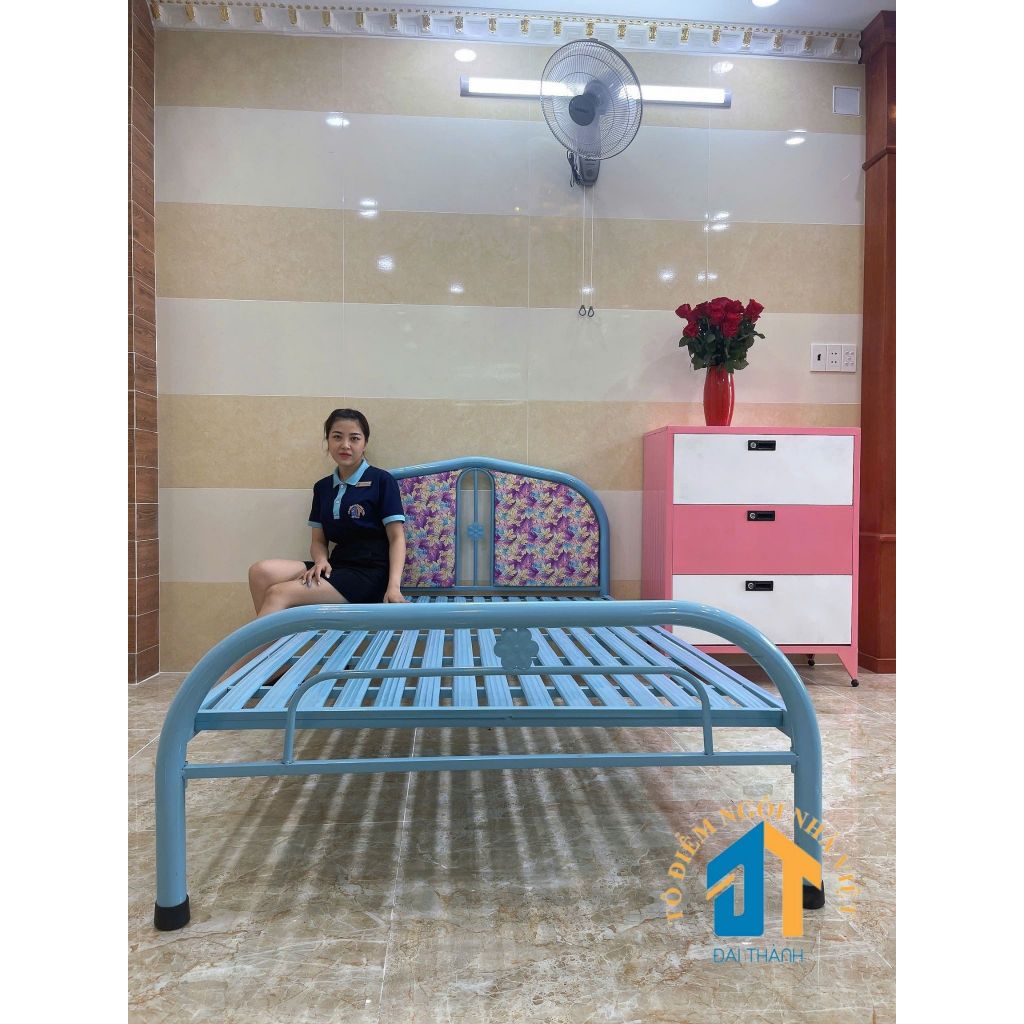 Giường sắt 1m2x2m nhiều màu