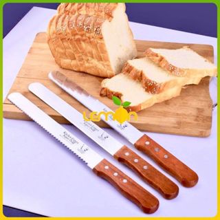 Dao cắt bánh mì, bánh bông lan cán gỗ lưỡi thép cao cấp