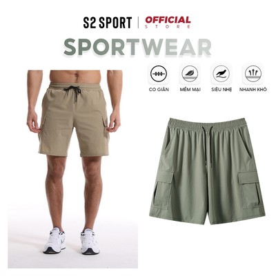 Quần đùi gió nam S2 SPORT short cao cấp cạp chun co giãn mềm mịn form ngắn trên gối trẻ trung QS04