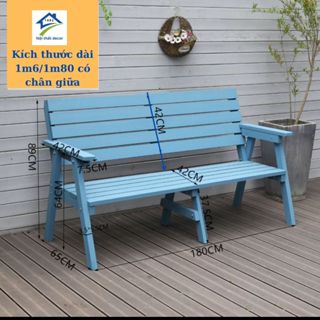 Ghế Băng Dài Có Tựa,Băng Công Viên Trang Trí Sân Vườn Ngoài Trời Gỗ Thông Nhập Khẩu,Phủ Sơn Pu Chống Bụi Bẩn Ẩm Mốc