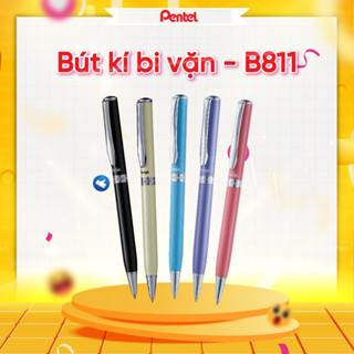 Bút Ký Pentel B811 0.8mm Nắp Vặn Mực Xanh - Bút Ký Bi Cao Cấp