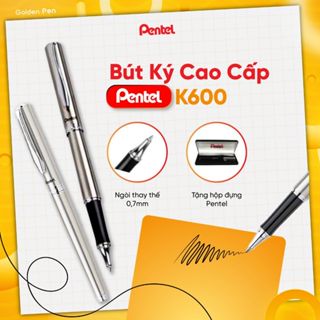 Bút Ký Cao Cấp Pentel K600PG Nét 0.7mm Có Hộp - Bút Ký Doanh Nhân Mạ Vàng