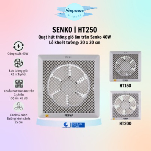 Senko_Quạt hút thông gió âm trần Senko HT250 - Hàng chính hãng