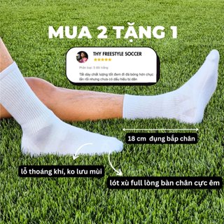 [12 đôi] HÀNG XỊN - Tất vớ thể thao đá bóng nam nữ cổ lửng ngang bắp chân, dày êm, thấm hút tốt - TF SPORT