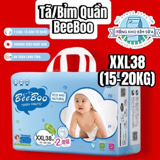  Tã Bỉm Quần BeeBoo Nội Địa Nhật Bản - Bỉm Organic 100% Từ Thực Vật Size XXL 38 Cho Trẻ 15 đến 20KG 