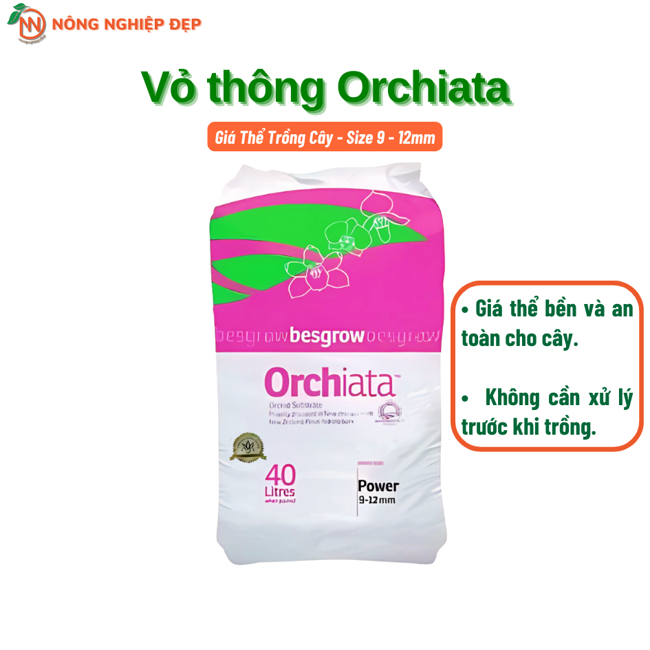 Vỏ Thông ORCHIATA - Size 9-12mm - Gói 1Kg - Giá Thể Trồng Cây
