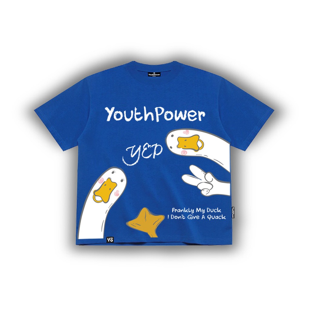 Áo Thun Big Boxy YOUTHPOWER DUCK YEP From Rộng Nam Nữ Cổ Tròn Chất Liệu Cotton In Lụa Local Brand - Màu Xanh Bích DUCK