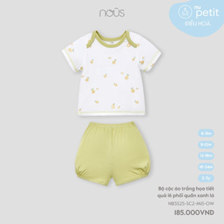 Nous Baby Bộ quần áo cộc tay chui đầu cho bé trai bé gái phối nhiều màu sắc 6 tháng-3 tuổi BST T6