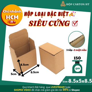 Combo 100 hộp carton nắp gài đóng hàng trang sức, phụ kiện, mỹ phẩm 8.5x5x8.5 - Hộp Carton HT