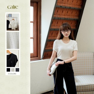 Áo dệt kim cổ tròn basic đơn giản, chất liệu thoáng mát dễ phối đồ thương hiệu Calie AL162
