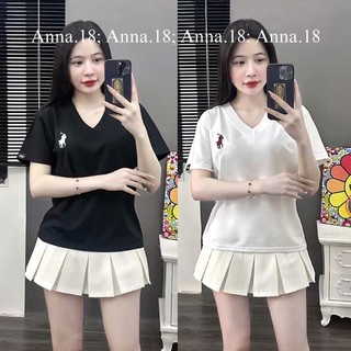  Áo Phông COTTON 4 CHIỀU MỀM MÁT MỊN FORM VỪA  BABY TEE _ THÊU NGỰA   FORM NỮ DƯỚI 56KG 